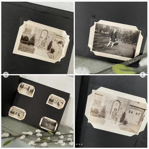 Vintage Snapshots Photograph Black Scrapbook BW Family Photos Dog Bicycle Car - Picture 5 of 10